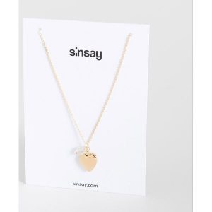 Naszyjnik z zawieszką serce - Beżowy. Naszyjniki marki Sinsay. Za 10,00 zł.