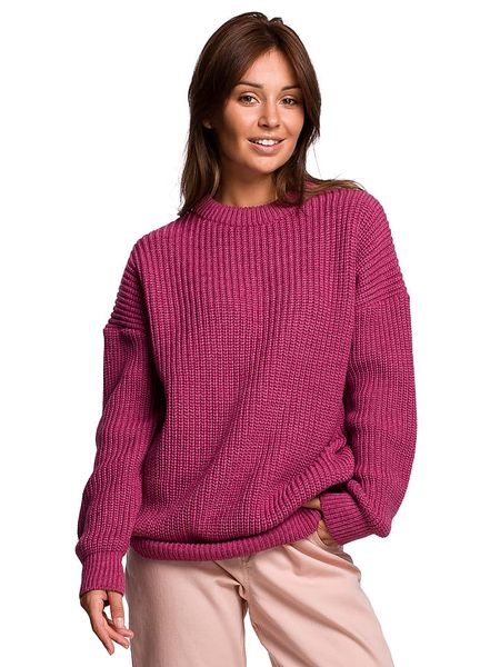 Be Wear Sweter w kolorze różowym rozmiar: S/M. Różowe swetry oversize Be Wear, m, bez wzorów, z wełny, bez ramiączek. Za 135,49 zł.