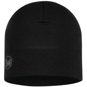 Czapka BUFF MERINO MIDW BLACK. Czarne czapki Buff, bez wzorów, z materiału, retro. Za 149,99 zł.