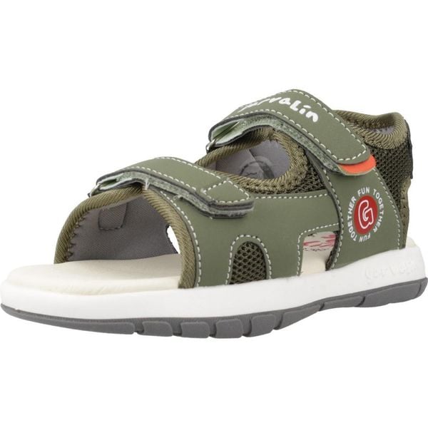 Sandały GARVALIN 242817G Zielony. Zielone sandały GARVALIN, bez wzorów, z tkaniny, bez obcasa, bez zapięcia. Za 150,96 zł.