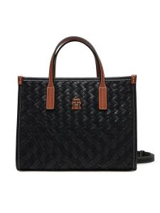 Tommy Hilfiger Torebka Th City Mini Tote AW0AW18393 Czarny. Czarne torebki klasyczne TOMMY HILFIGER, bez wzorów, ze skóry, bez dodatków. Za 649,99 zł.