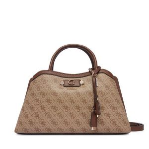 Torebka Guess. Brązowe kuferki Guess, z aplikacjami, bez dodatków. Za 634,99 zł.