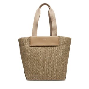 Torebka Calvin Klein. Brązowe shopper bag Calvin Klein, bez wzorów, bez dodatków. Za 339,99 zł.