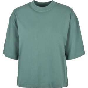Koszulka damska Urban Classics organic oversized-Duże rozmiary. Zielone koszulki sportowe Urban Classics, bez wzorów, bez ramiączek. Za 109,50 zł.