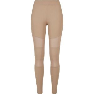 Legginsy damskie Urban Classics tech mesh-grandes tailles. Brązowe legginsy Urban Classics, bez wzorów, z meshu. Za 135,00 zł.