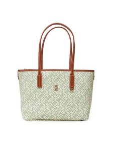 Tommy Hilfiger Torebka Th Monoplay Leather Mini Tote AW0AW17415 Zielony. Zielone torebki klasyczne TOMMY HILFIGER, bez wzorów, ze skóry, bez dodatków. Za 409,99 zł.