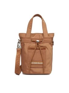 Guess Jeans Torebka CWBEO-GUESS-XC-006-09 Brązowy. Brązowe torebki klasyczne Guess Jeans, z aplikacjami, z jeansu, bez dodatków. Za 199,99 zł.