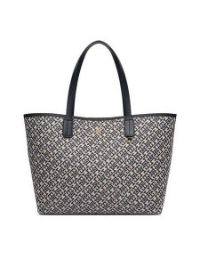 Tommy Hilfiger Torebka Th Icon Tote Jacquard AW0AW18889 Niebieski. Niebieskie shopper bag TOMMY HILFIGER, bez wzorów, z materiału, bez dodatków. Za 699,99 zł.