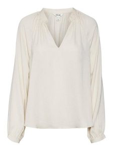 Vero Moda Bluzka w kolorze kremowym rozmiar: XS. Brązowe bluzki Vero Moda, xs, bez wzorów, bez kołnierzyka, bez ramiączek. Za 43,88 zł.