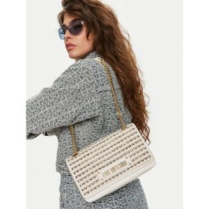 Torebka LOVE MOSCHINO. Białe listonoszki LOVE MOSCHINO, bez wzorów, bez dodatków. Za 507,99 zł.