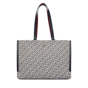 Torebka Tommy Hilfiger. Niebieskie shopper bag TOMMY HILFIGER, bez wzorów, bez dodatków. Za 699,99 zł.