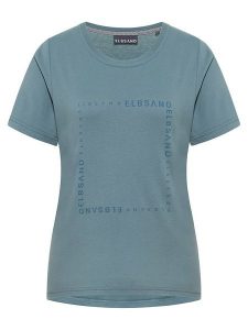 ELBSAND Koszulka "Lora" w kolorze szarym rozmiar: XS. Szare bluzki ELBSAND, xs, bez wzorów, bez kołnierzyka, bez ramiączek. Za 87,81 zł.