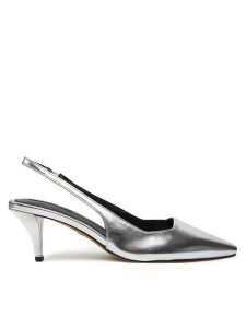 Nine West Czółenka WFA3377-1 Srebrny. Szare czółenka Nine West, bez wzorów, ze skóry, bez obcasa, bez zapięcia. Za 249,99 zł.