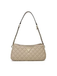 Guess Torebka HWQG87 48160 Beżowy. Brązowe listonoszki Guess, z aplikacjami, ze skóry, bez dodatków. Za 299,99 zł.
