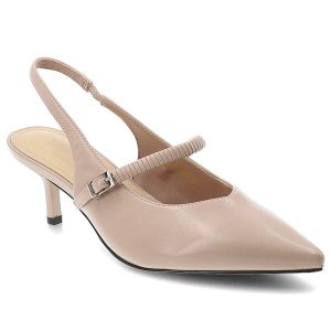 Czółenka damskie S.Barski, cholewka ze skóry naturalnej licowej elegancki fason slingback smukły obcas, beżowe, CR61-3046. Brązowe czółenka S.BARSKI, bez wzorów, ze skóry, bez obcasa, na obcasie, bez zapięcia. Za 239,00 zł.