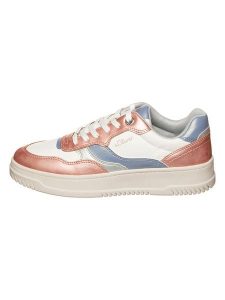 S.Oliver Sneakersy w kolorze biało-fioletowo-różowozłotym rozmiar: 38. Białe trampki s.Oliver, bez wzorów, bez zapięcia. Za 118,56 zł.