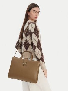 Tommy Hilfiger Torebka Th Heritage Satchel AW0AW18287 Brązowy. Brązowe torebki klasyczne TOMMY HILFIGER, bez wzorów, ze skóry, bez dodatków. Za 669,99 zł.