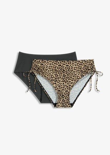 Figi bikini (2 pary). Czarne bikini bonprix, bez wzorów. Za 117,99 zł.