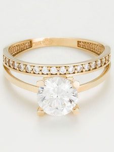 L instant d Or Złoty pierścionek "Majestueuse" z cyrkonią rozmiar: 54. Żółte pierścionki L instant d Or, z cyrkonią, złote. Za 1 348,99 zł.