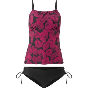 Tankini (2 części) bonprix ciemnoczerwono-czarny. Bikini marki bonprix. Za 99,99 zł.