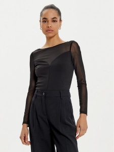 Rinascimento Body CFC0121148003 Czarny Slim Fit. Czarne body i gorsety Rinascimento, bez wzorów, z syntetyku. Za 269,99 zł.