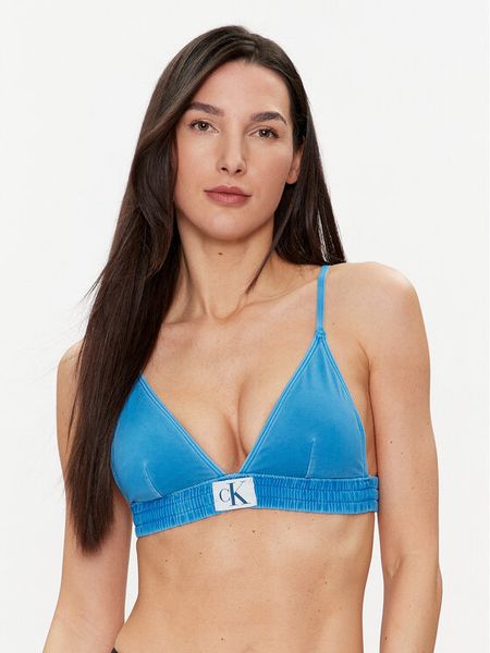 Calvin Klein Swimwear Góra od bikini KW0KW01974 Niebieski. Niebieskie bikini Calvin Klein Swimwear, bez wzorów, z syntetyku. Za 209,99 zł.