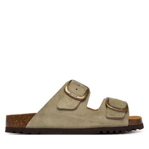 Klapki Scholl. Zielone klapki Scholl, bez wzorów, bez obcasa. Za 379,99 zł.