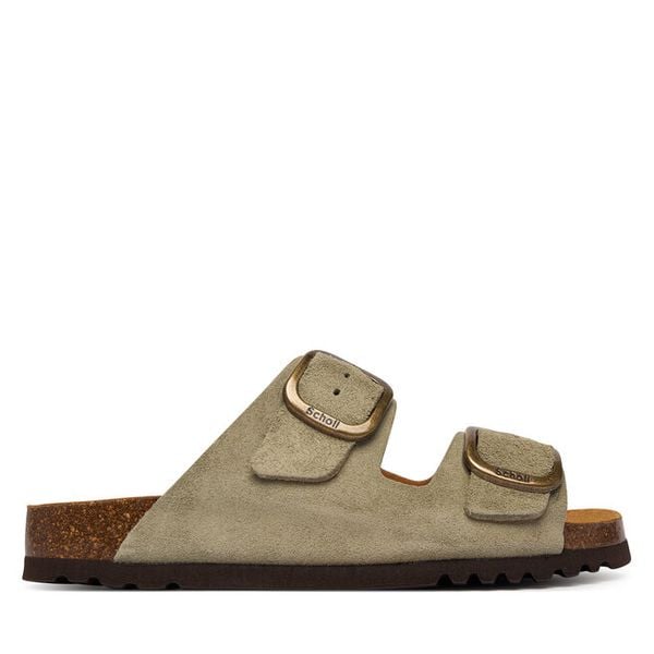 Klapki Scholl. Zielone klapki Scholl, bez wzorów, bez obcasa. Za 379,99 zł.