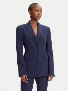 HUGO Marynarka Asmalla-1 50533901 Granatowy Slim Fit. Niebieskie marynarki i żakiety Hugo, bez wzorów, z syntetyku. Za 499,99 zł.