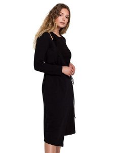 Be Wear Sukienka w kolorze czarnym rozmiar: XXL. Czarne sukienki Be Wear, na co dzień, xxl, bez wzorów, bez kołnierzyka, bez ramiączek, midi, proste. Za 105,38 zł.