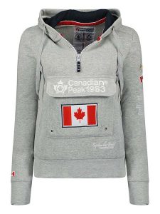 Canadian Peak Bluza "Gyrelle" w kolorze szarym rozmiar: XXL. Szare bluzy Canadian Peak, xxl, z aplikacjami, z bawełny, z kapturem. Za 113,99 zł.