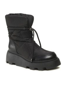 DeeZee Botki H2001-01 Czarny. Czarne botki DeeZee, bez wzorów, z materiału, bez obcasa, na płaskiej podeszwie, bez zapięcia. Za 219,99 zł.
