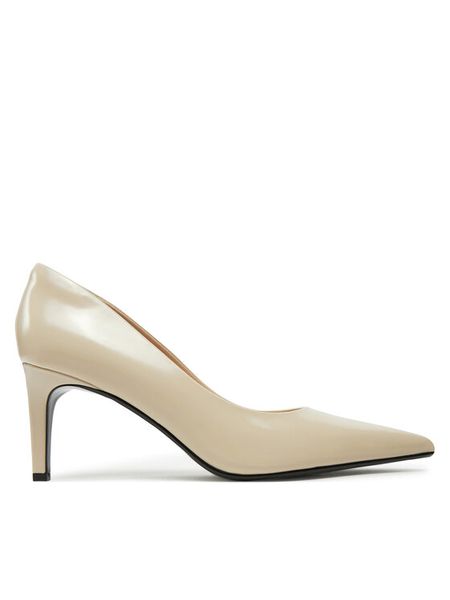 Calvin Klein Szpilki Heel Pump 70 - Brush L HW0HW02446 Beżowy. Brązowe szpilki Calvin Klein, bez wzorów, ze skóry, bez obcasa. Za 449,99 zł.
