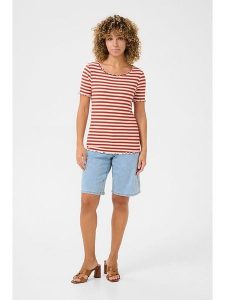 Cream Koszulka "Ribba" w kolorze beżowo-czerwonym rozmiar: XXL. Brązowe bluzki Cream, xxl, bez wzorów, bez kołnierzyka, bez ramiączek. Za 70,41 zł.