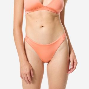 Dół kostiumu kąpielowego surfingowego damski Decathlon Naïs. Brązowe bikini DECATHLON, bez wzorów, z elastanu. Za 39,99 zł.