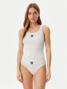HUGO Top 50534928 Écru Regular Fit. Topy Hugo, xs, bez wzorów, bez kołnierzyka, bez ramiączek. Za 139,99 zł.