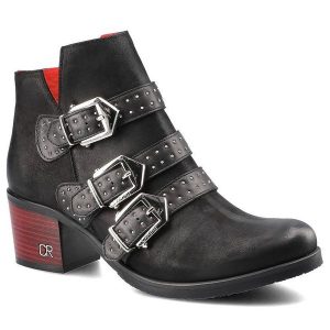 Czarne Botki Damskie Carinii Stylowe Buty Jesienne. Czarne botki Carinii, na jesień, bez wzorów, z nubiku, bez obcasa, na obcasie, bez zapięcia. Za 309,00 zł.