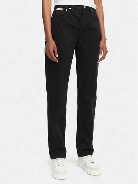 Calvin Klein Jeans Jeansy New Mom Jean LV047D843G Czarny Mom Fit. Czarne jeansy Calvin Klein Jeans, bez wzorów, z bawełny. Za 409,99 zł.