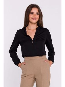 Stylove Bluzka w kolorze czarnym rozmiar: L. Czarne bluzki Stylove, l, bez wzorów, bez kołnierzyka, bez ramiączek. Za 162,49 zł.