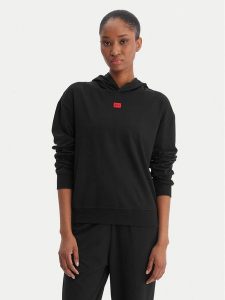 HUGO Bluza Signature 50556816 Czarny Regular Fit. Czarne bluzy Hugo, l, bez wzorów, z bawełny, bez kaptura. Za 319,99 zł.