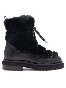 Badura Śniegowce STARK-02W4-013 Czarny. Czarne buty zimowe Badura, ze skóry, bez obcasa, bez zapięcia. Za 349,99 zł.