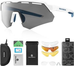 Okulary rowerowe / sportowe z polaryzacją, wymienne soczewki UV400 ROCKBROS. Brązowe okulary przeciwsłoneczne ROCKBROS. Za 123,00 zł.