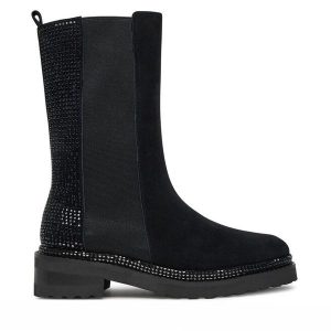 Botki Alma En Pena. Czarne botki Alma en Pena, bez wzorów, bez obcasa, na płaskiej podeszwie, bez zapięcia. Za 599,99 zł.