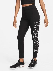 Nike Legginsy w kolorze czarnym rozmiar: M. Czarne legginsy Nike, bez wzorów, z podwyższonym stanem. Za 162,49 zł.