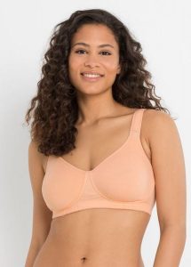 Biustonosz typu T-shirt bez fiszbinów z bawełny (2 szt.). Brązowe biustonosze bonprix, bez wzorów, z bawełny. Za 79,98 zł.