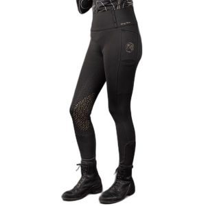Damskie legginsy jeździeckie z pełną przyczepnością Harry's Horse Denici Cavalli. Czarne legginsy HARRYS HORSE, bez wzorów, z elastanu. Za 265,50 zł.