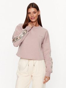 Guess Bluza V3BQ16 KB3P2 Różowy Regular Fit. Czerwone bluzy Guess, m, z aplikacjami, z bawełny, bez kaptura. Za 199,99 zł.