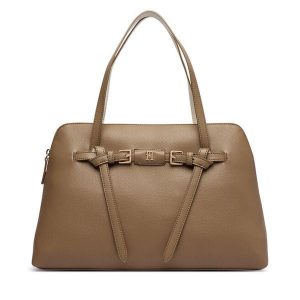 Torebka Tommy Hilfiger. Brązowe torebki klasyczne TOMMY HILFIGER, bez wzorów, bez dodatków. Za 649,99 zł.