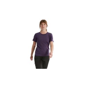 Koszulka trekkingowa damska Lana Merino Wool Crew Ss Women. Fioletowe koszule nocne Arcteryx, bez wzorów, z nylonu, bez ramiączek. Za 419,99 zł.