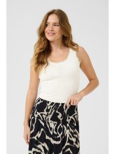 Kaffe Top w kolorze kremowym rozmiar: S. Brązowe topy Kaffe, s, bez wzorów, bez kołnierzyka, bez ramiączek. Za 78,99 zł.